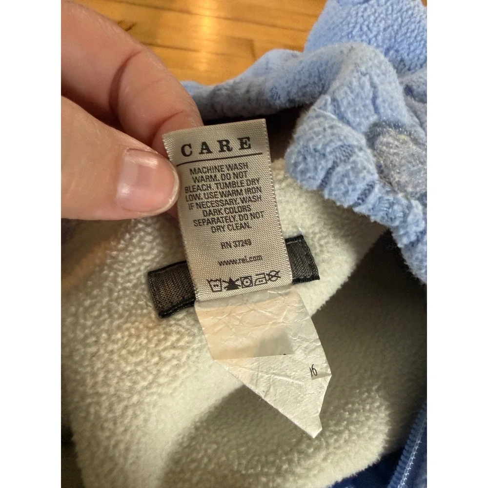 REI baby blue floral baby fleece bunting snow suit Winter hooded outdoor‎